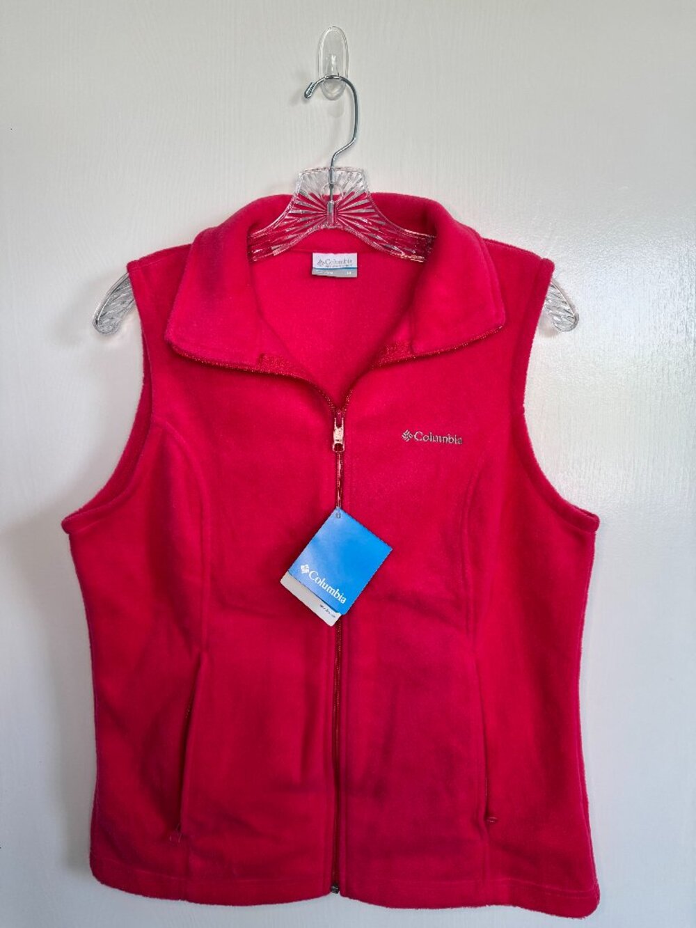 Columbia Benton Springs Fleece Vest Red Pink Women's Medium NWT